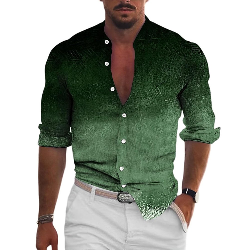 Men's Gradient Geometric Pattern Shirt